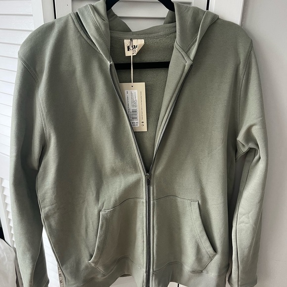 Pact Sweaters - Pact Olive Green Zip-Up Jacket